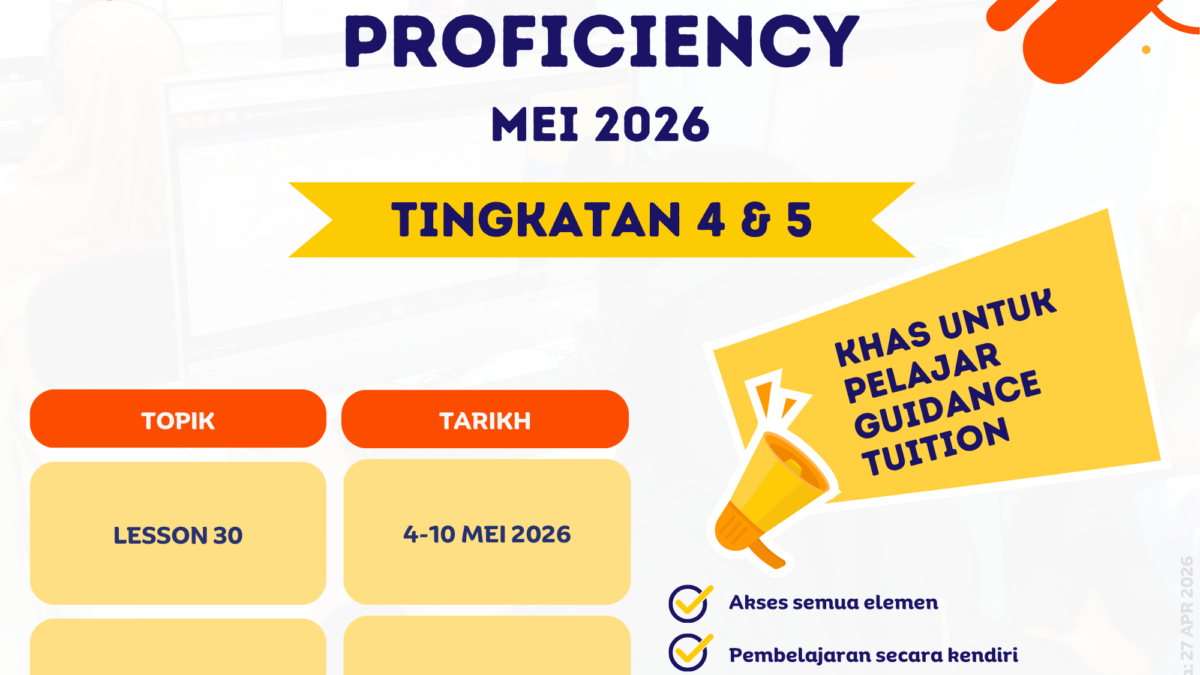 JADUAL ENGLISH PROFICIENCY MEI 2026